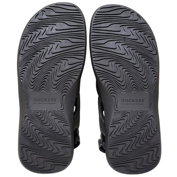 Dockers Men Newpage Slingback Sport River Sandals Size US 8M Grey Faux Leather - Picture 3 of 4
